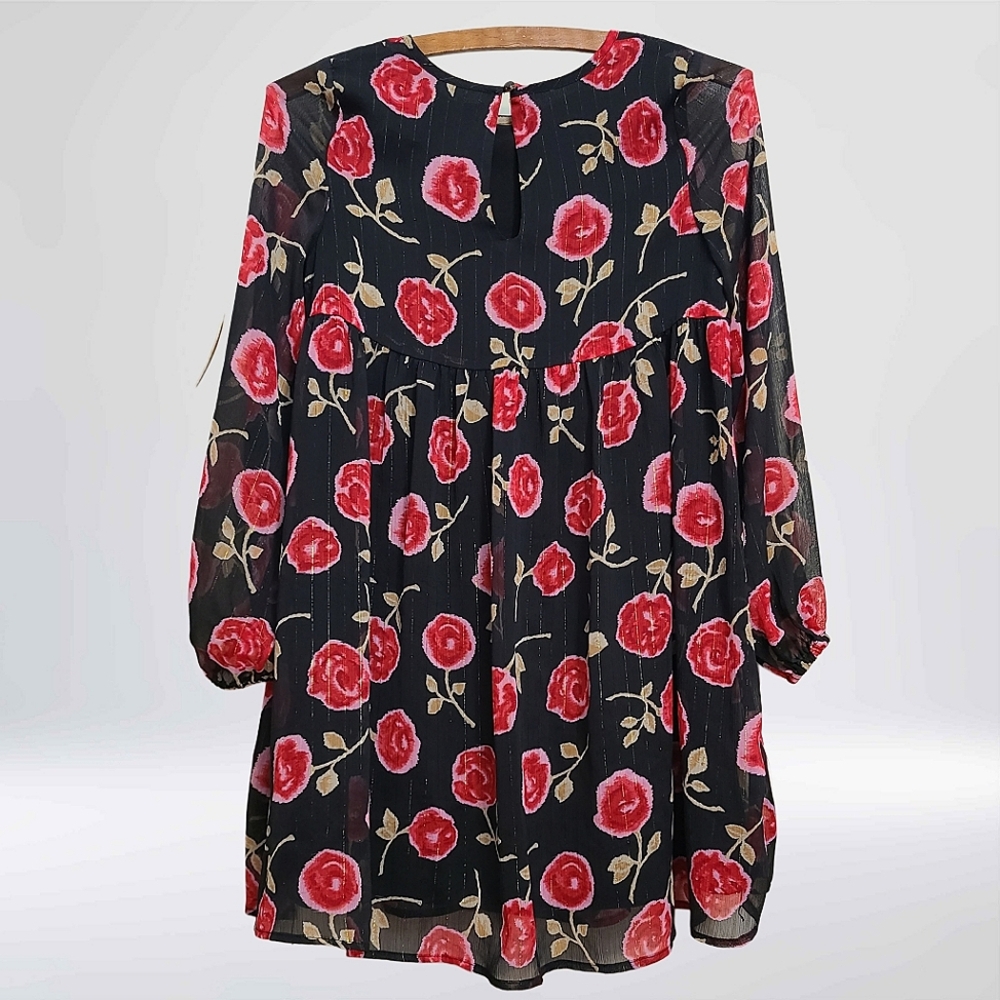 Kate Spade Hazy Rose Chiffon Floral Dress - Picture 2 of 6